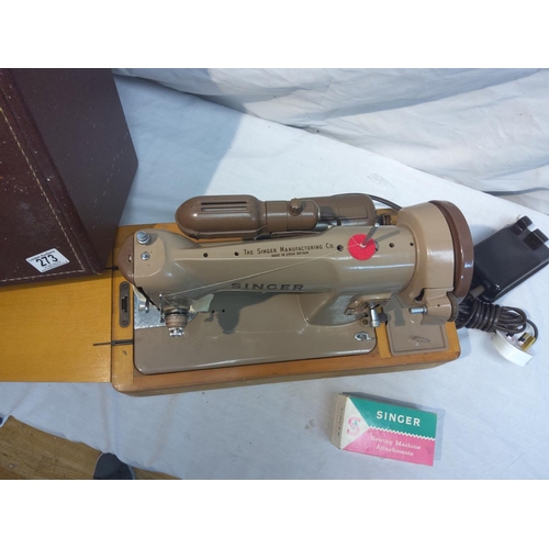 273 - Vintage Cased Singer Sewing Machine