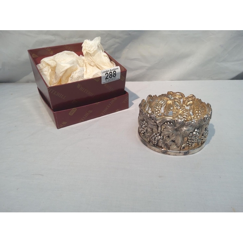 288 - Vintage Boxed Silver Plated Bottle Coaster