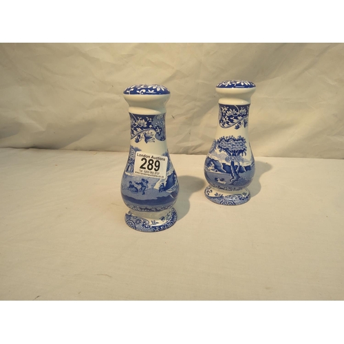 289 - Spode Blue and White Salt/Pepper Shakers