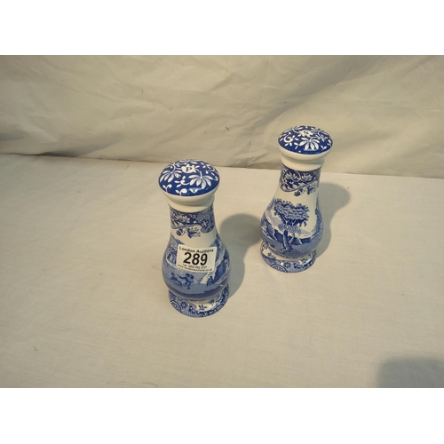 289 - Spode Blue and White Salt/Pepper Shakers