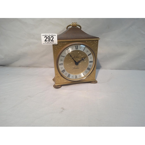 292 - Vintage St James Brass Mantle Clock