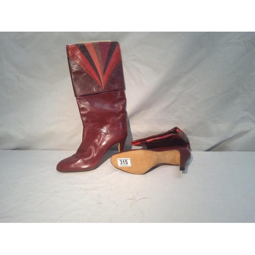 315 - Pair of Vintage Enzo Albanese Size 36.5 Leather Boots Unworn