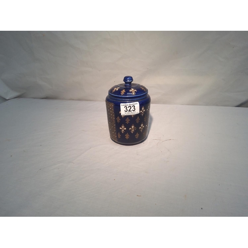 323 - Cobalt Blue Tobacco Jar