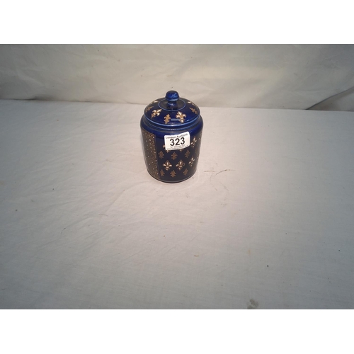 323 - Cobalt Blue Tobacco Jar