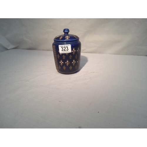 323 - Cobalt Blue Tobacco Jar