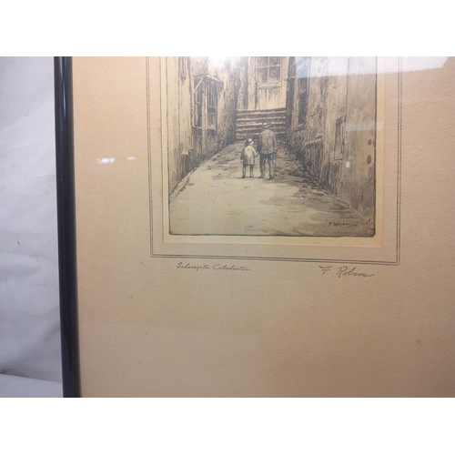 325 - Signed Etching-F Robson Showing a Street in Colchester