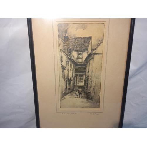 325 - Signed Etching-F Robson Showing a Street in Colchester