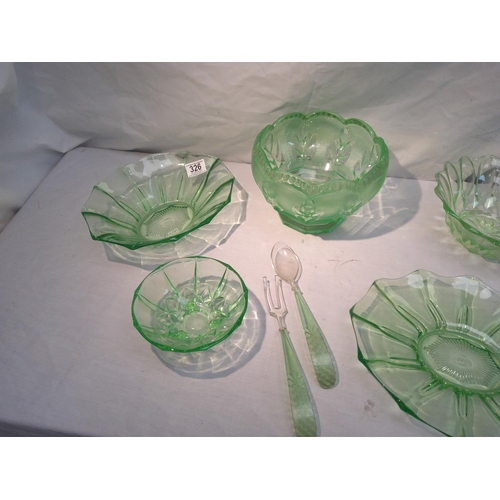 326 - Good Lot of Art Deco Uranium Glass