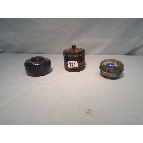 337 - Old Tobacco Jar and 2 Other Boxes