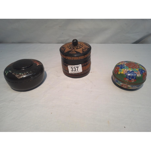 337 - Old Tobacco Jar and 2 Other Boxes