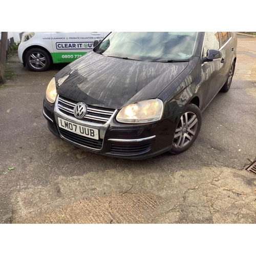 1 - Black VOLKSWAGEN Jetta 2007. 137,180 Miles. MOT JUNE 2023. Leather Interior, Good Spec. Automatic. D... 