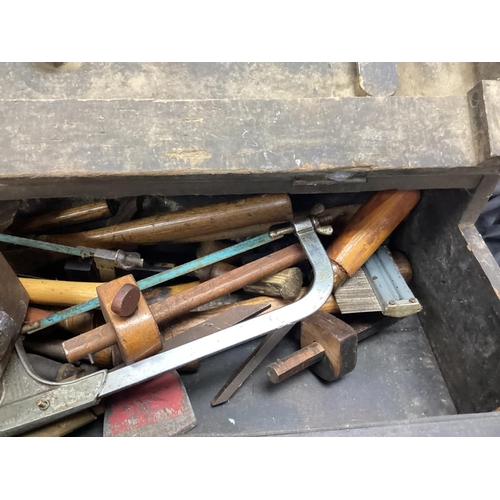 633 - Large Vintage Tool Chest Containing Vintage Tools