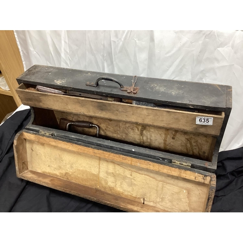 635 - Large Vintage Tool Chest Containing Vintage Tools