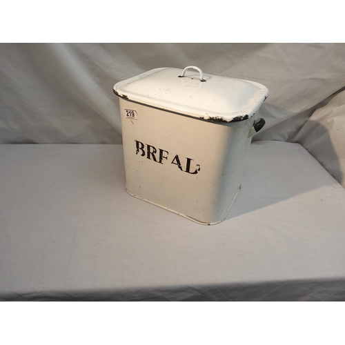 219 - Vintage Enameled Bread Bin