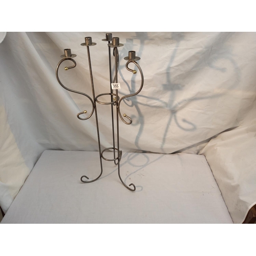 355 - Church Style Steel Candleabra