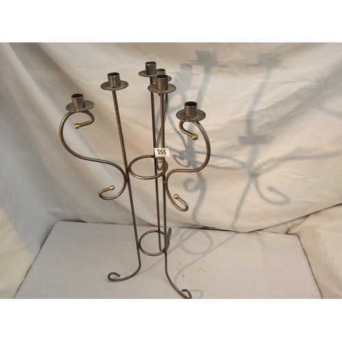 355 - Church Style Steel Candleabra