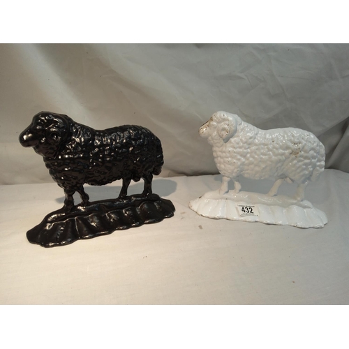 432 - 2 Cast Iron Sheep Door Stops