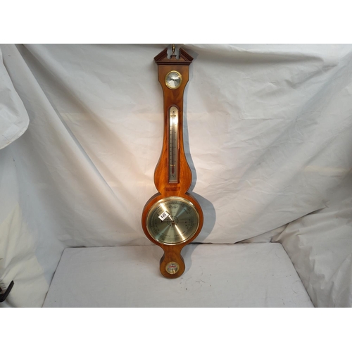 449 - Comitti of London Mahogany Banjo Barometer