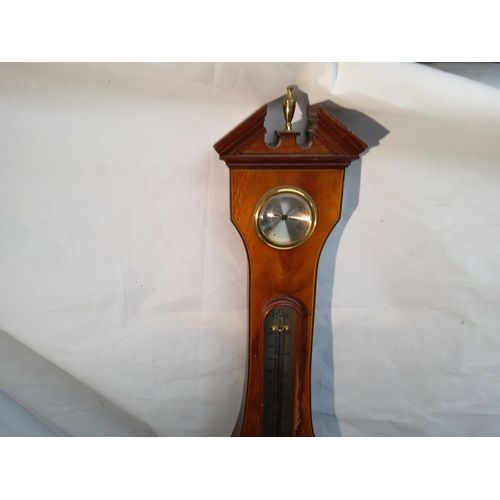 449 - Comitti of London Mahogany Banjo Barometer