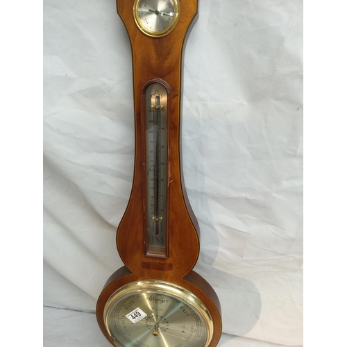 449 - Comitti of London Mahogany Banjo Barometer