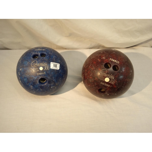 58 - 2 Old Bowling Balls