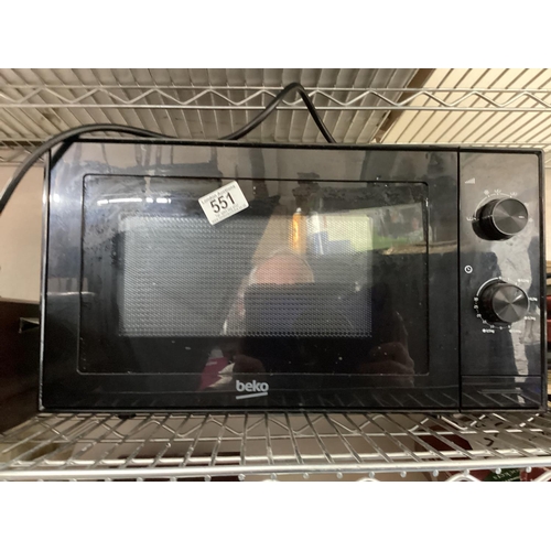 551 - Black Beko Microwave