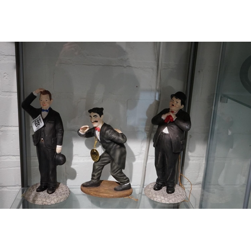 681 - Leonardo Collection-Laurel, Hardy and Grouchio Marx Figurines