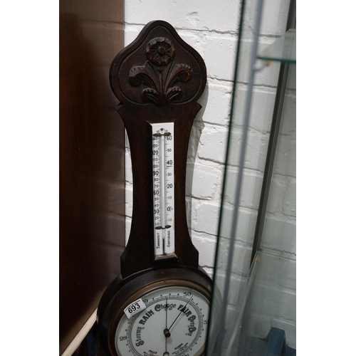 693 - Edwardian Oak Barometer