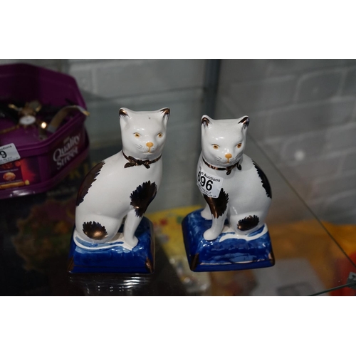 696 - Pair of Staffordshire Style Cats