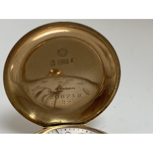 17 - Aureole 14k Gold Pocket Watch 26.6g