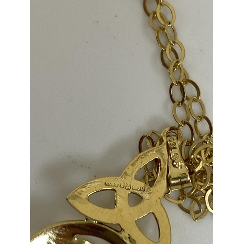 20 - 18K Gold Brian de Staic Clonfert Pendant on 40cm 18k Gold Chain