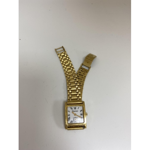 3A - Vintage Philip Watch 18k Gold Quartz Wrist Watch with 750 Hallmark 41.3 Grams