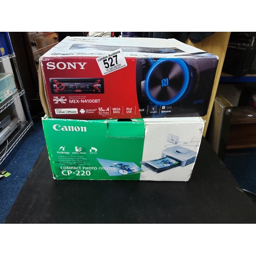 527 - Sony Car Radio and a Canon Photo Printer