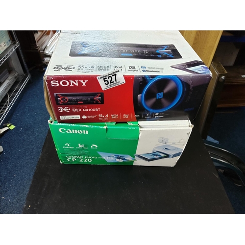 527 - Sony Car Radio and a Canon Photo Printer