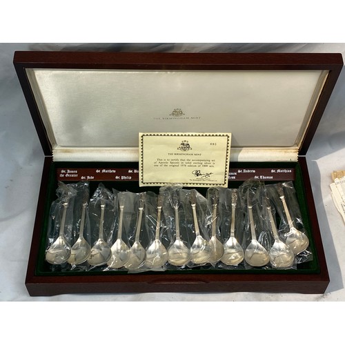 290 - Birmingham Mint 1976-Set of Ltd Edition Sterling Silver Apostle Spoons in a Presentation Box. Unused... 