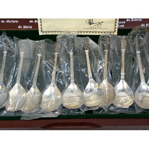 290 - Birmingham Mint 1976-Set of Ltd Edition Sterling Silver Apostle Spoons in a Presentation Box. Unused... 