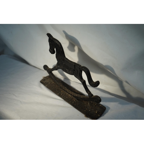 715 - Vintage Cast Iron Rocking Horse Doorstop