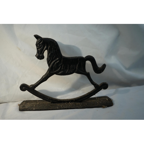 715 - Vintage Cast Iron Rocking Horse Doorstop