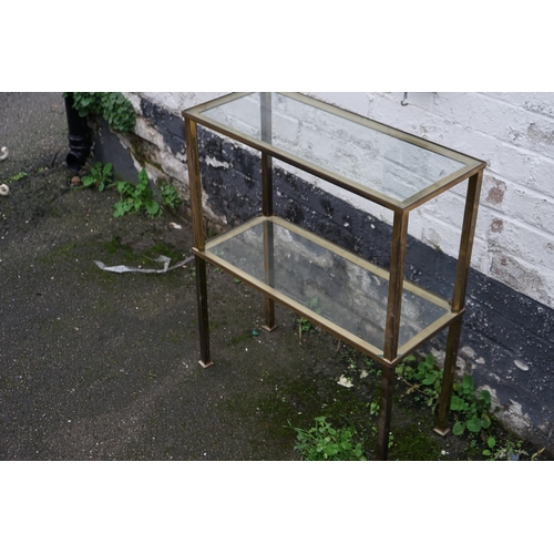 727 - Vintage/Mid Century Brass & Glass Shelf