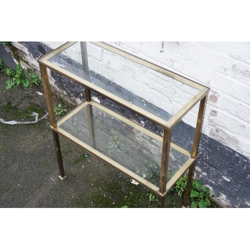 727 - Vintage/Mid Century Brass & Glass Shelf