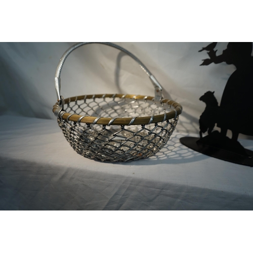 815 - Unusual Vintage Fruit Basket and a Silhouette Figurine