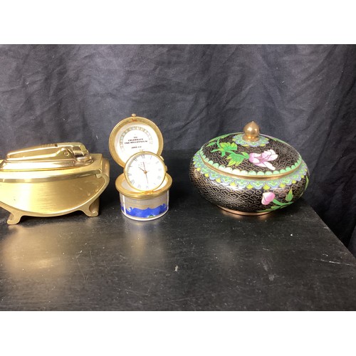 819 - Ronson Brass Table Lighter and other Smalls incl. Limoges, Richard Ginari and Carolyn Sheffield etc