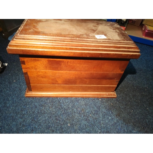 474 - Old Wooden Box with Pull Out Drawer