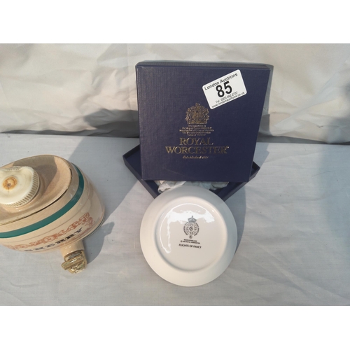10 - Royal Worcester art of flight dish and a wade Royal Victoria Sherry Barrel