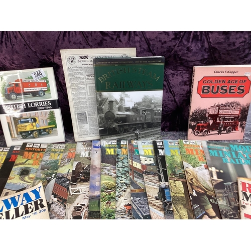 240 - Lot of Interesting Transport Themed Books including Magazines, Railway, Lorry's, Buses.