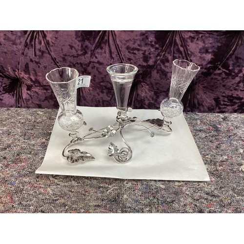 21 - Silver Plate Epergne Centrepiece