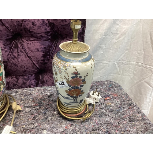 448 - Lot of 3 Vintage Oriental Porcelain Lamps