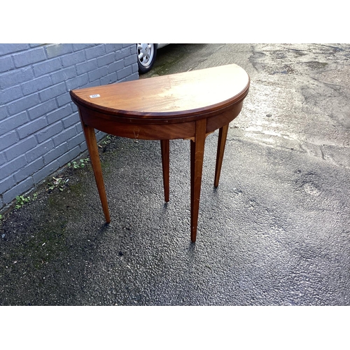 457 - Edwardian Demilune Card Table