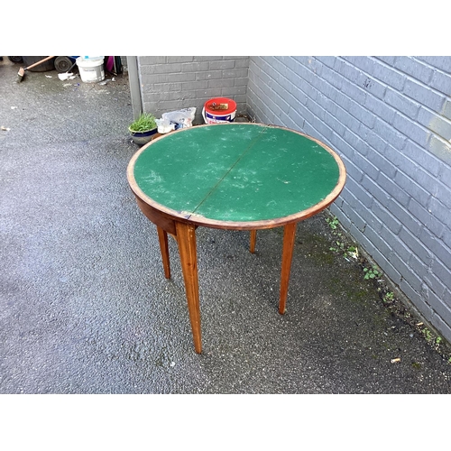 457 - Edwardian Demilune Card Table