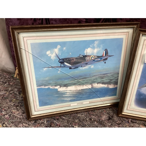 477 - Lot of 3 Framed RAF Plane Prints